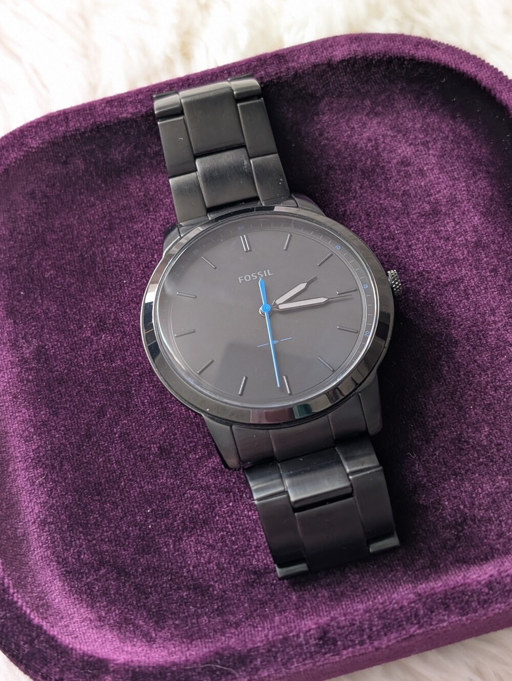 FOSSIL Black Stainless Steel Watch, Men's, New